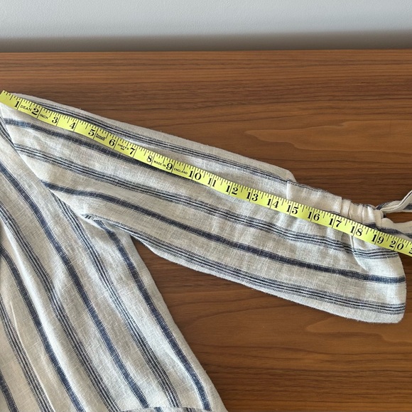 DREW Anthropologie Rikki Striped White & Blue Linen Blazer Women’s Size XS - Picture 10 of 12